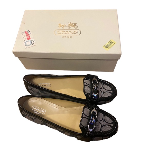 Coach black leather and canvas loafers - Picture 9 of 9